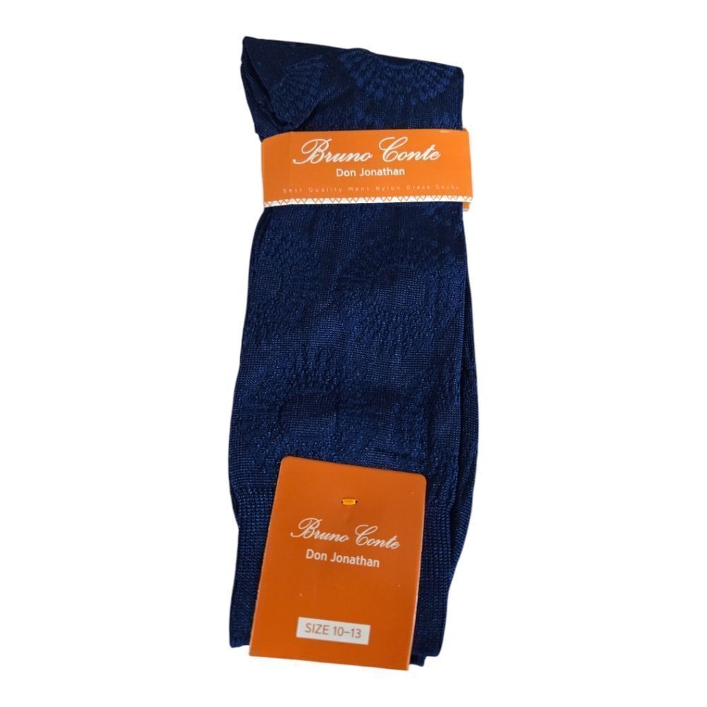 BRUNO  CONTE  MEN'S  NAVY SILKY  DRESS SOCK FASHION  COLORS. BCS2004.